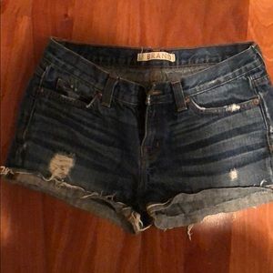 Low rise denim shorts